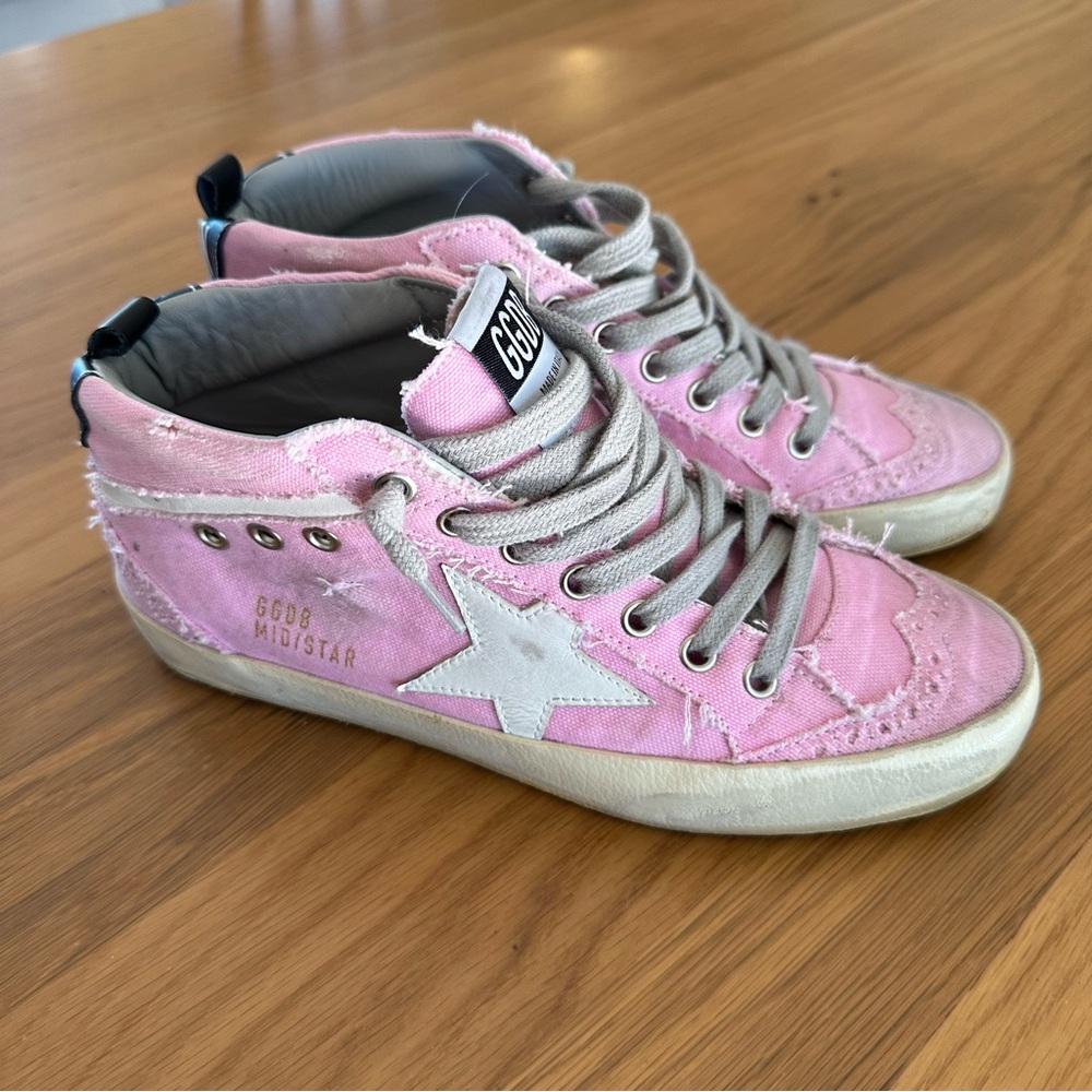Golden Goose Midstar, pink canvas, size 37